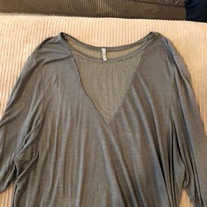 olive green mesh LF long sleeve shirt